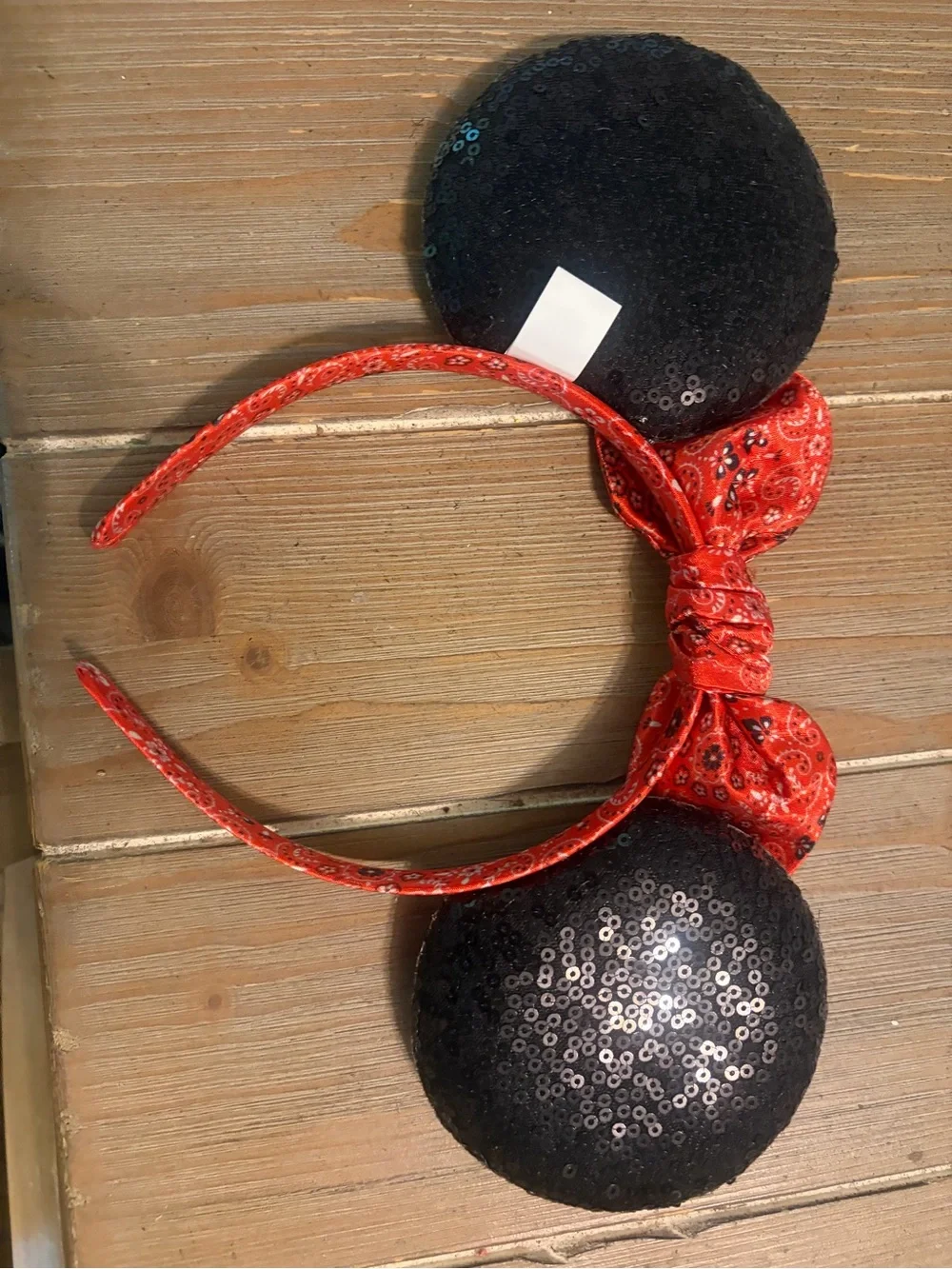 Minnie Mouse Ear Headband with Red Bandana Bow